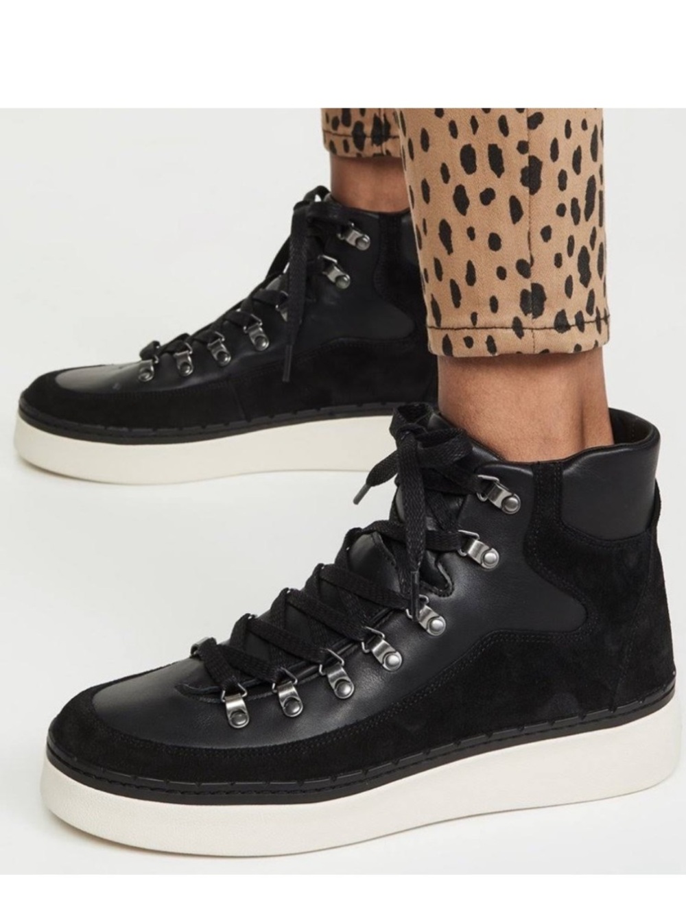 Vince Sorenblack water resistant leather and suede boots size 9.5